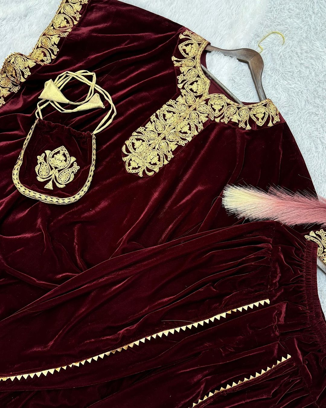 Stitched Velvet Kaftan