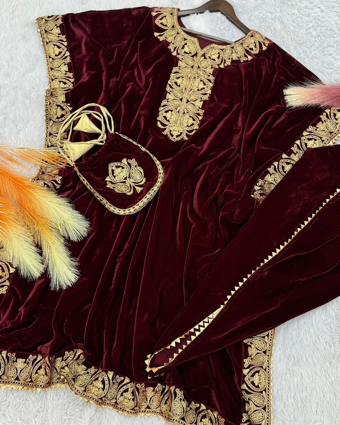 Stitched Velvet Kaftan