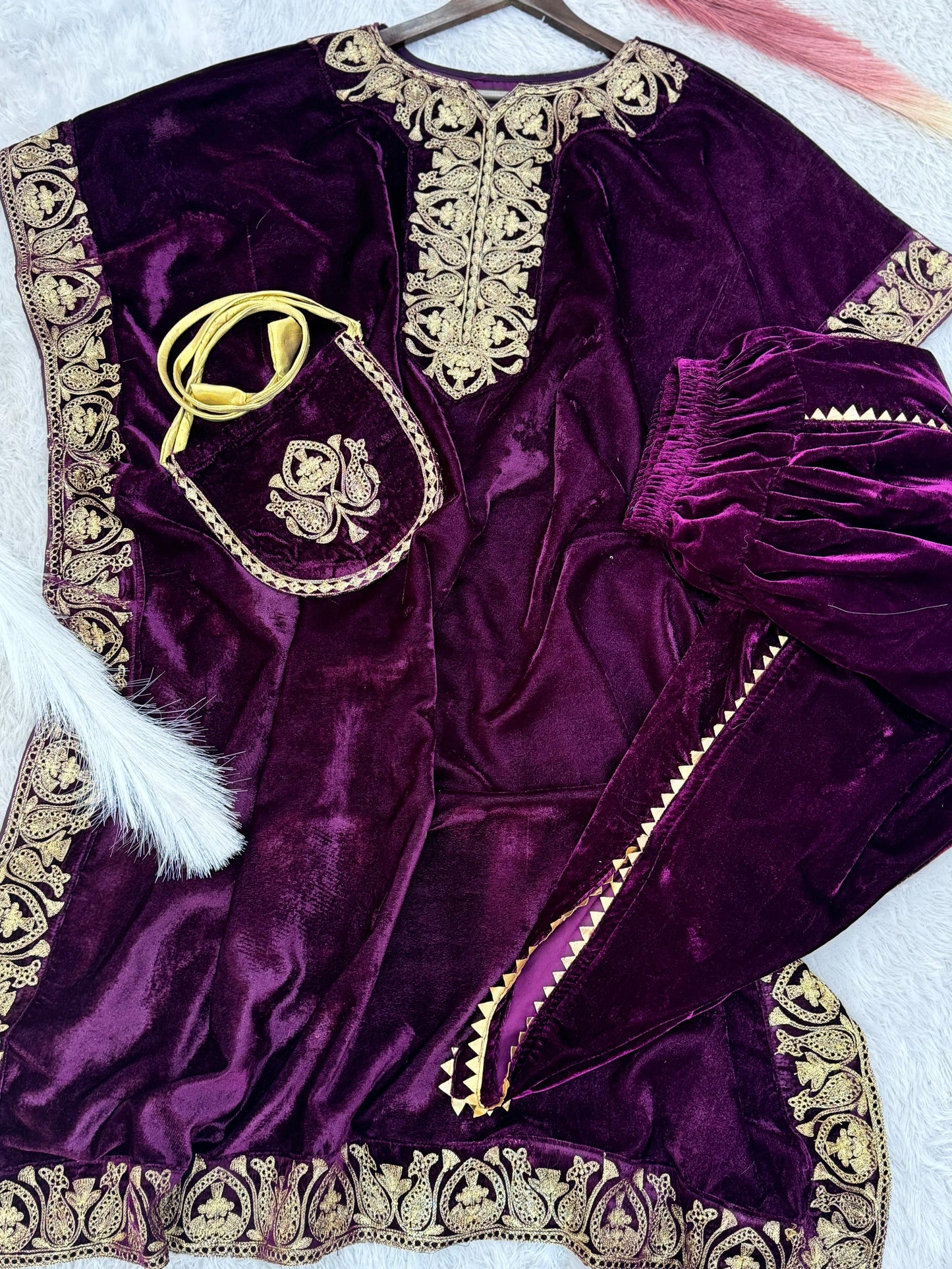 Stitched Velvet Kaftan