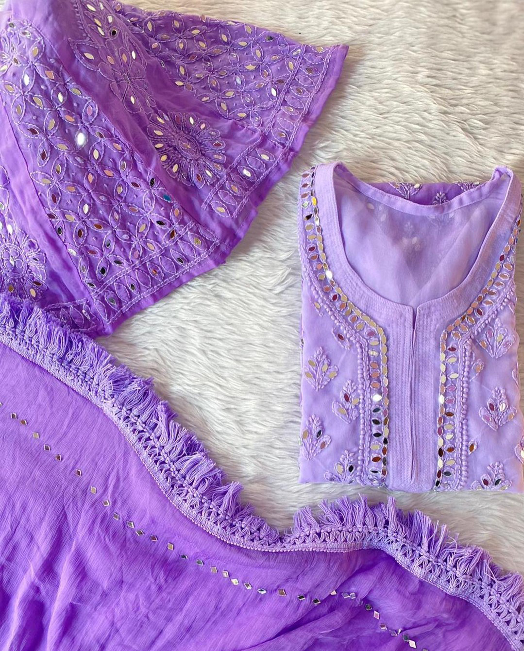 Ombre Shaded Chikankari