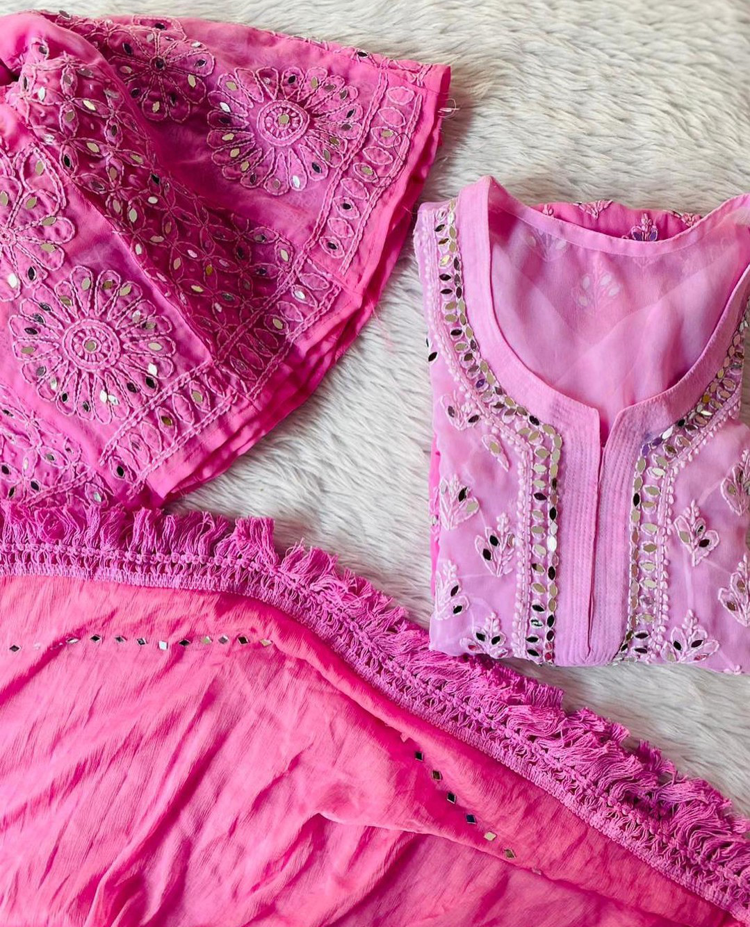 Ombre Shaded Chikankari