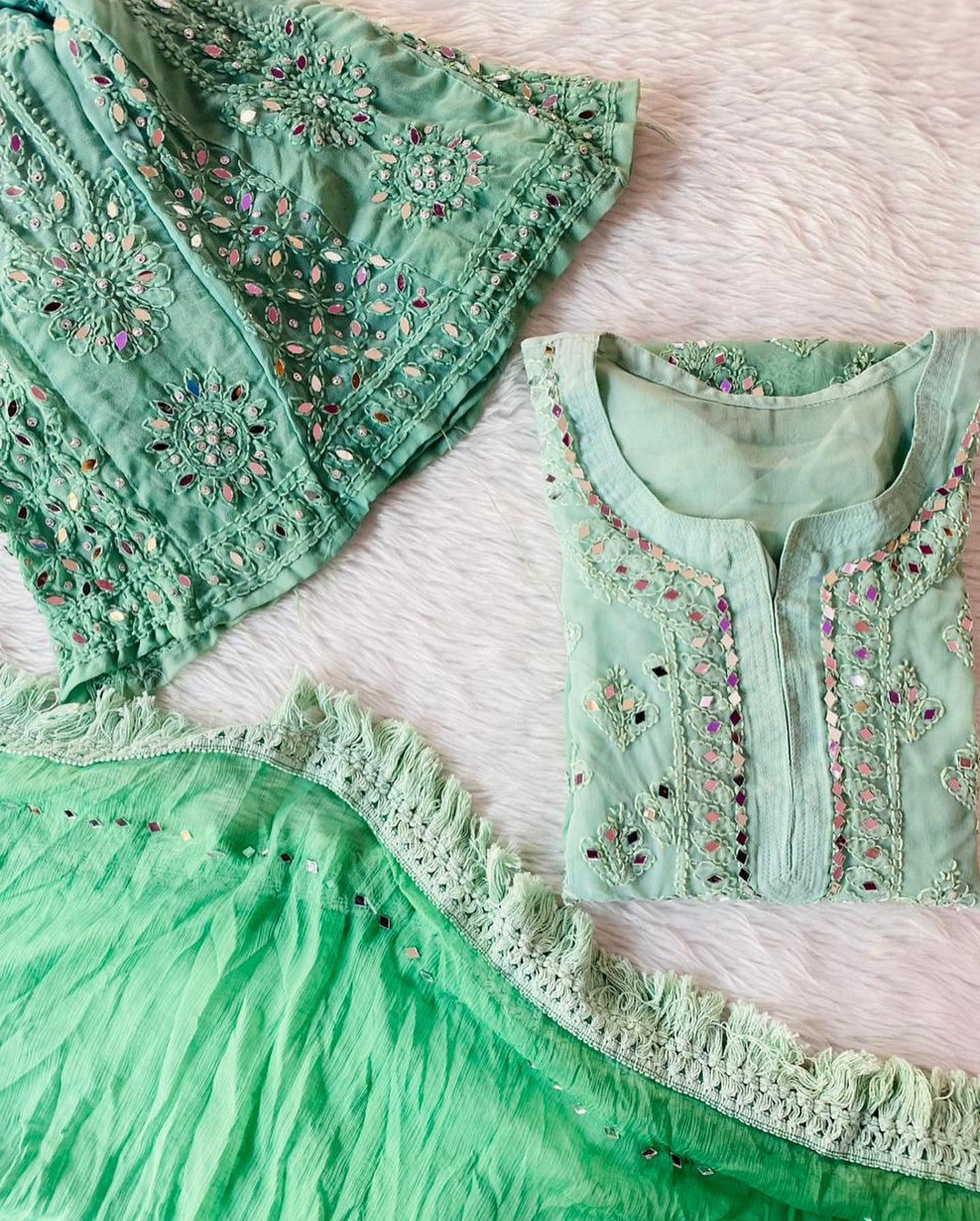 Ombre Shaded Chikankari