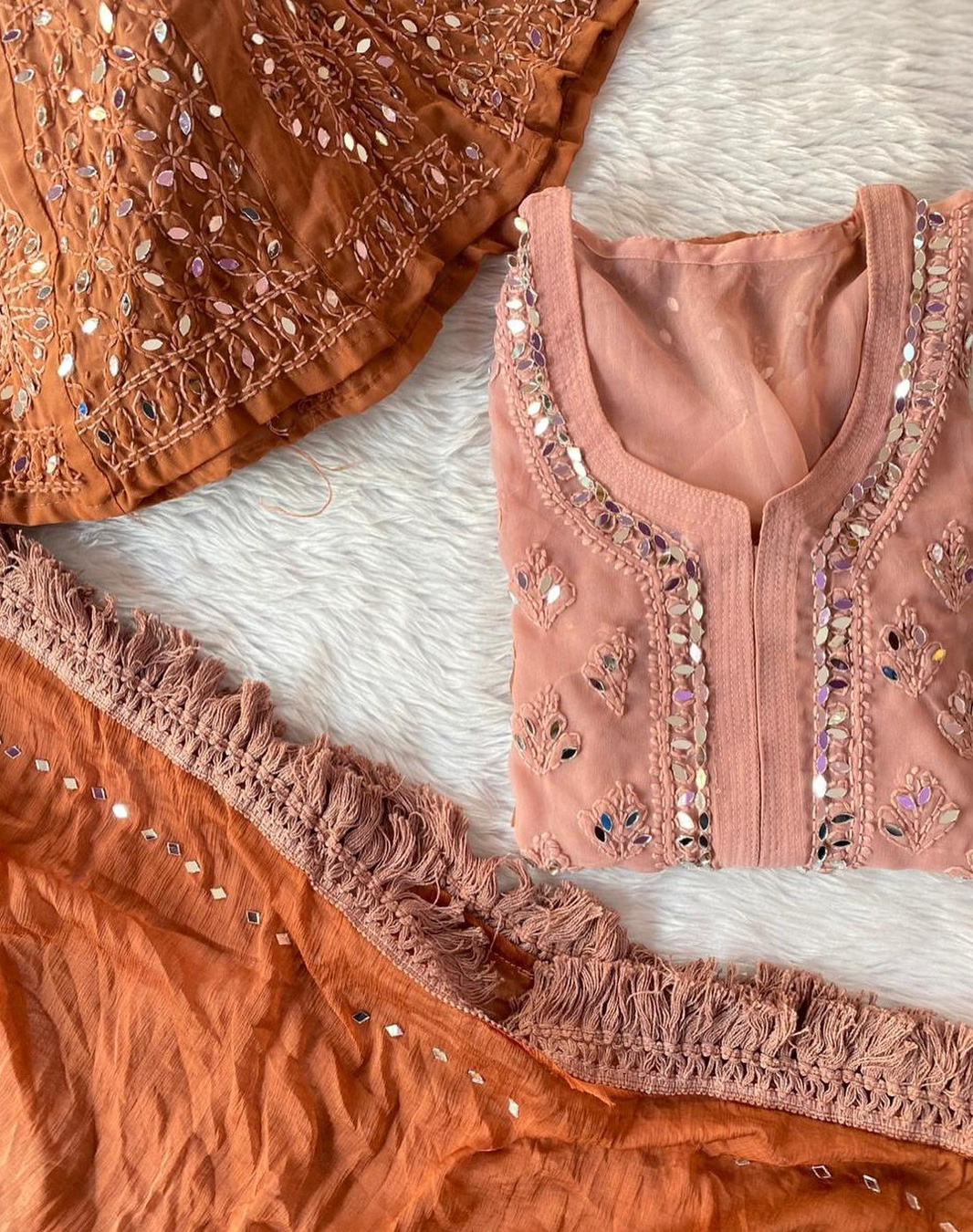 Ombre Shaded Chikankari