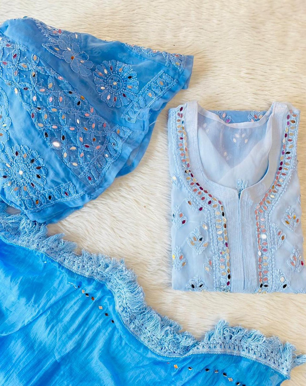 Ombre Shaded Chikankari