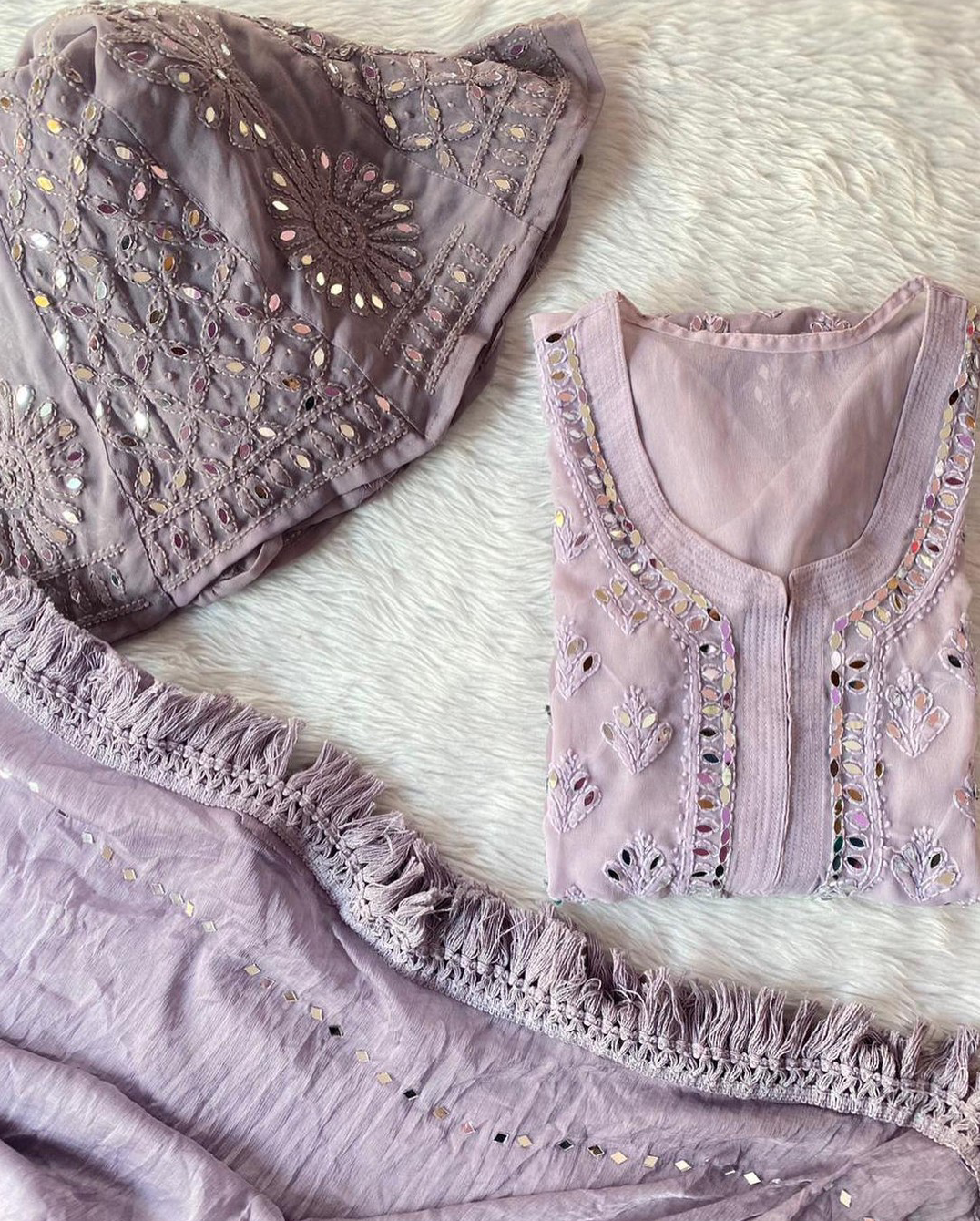 Ombre Shaded Chikankari