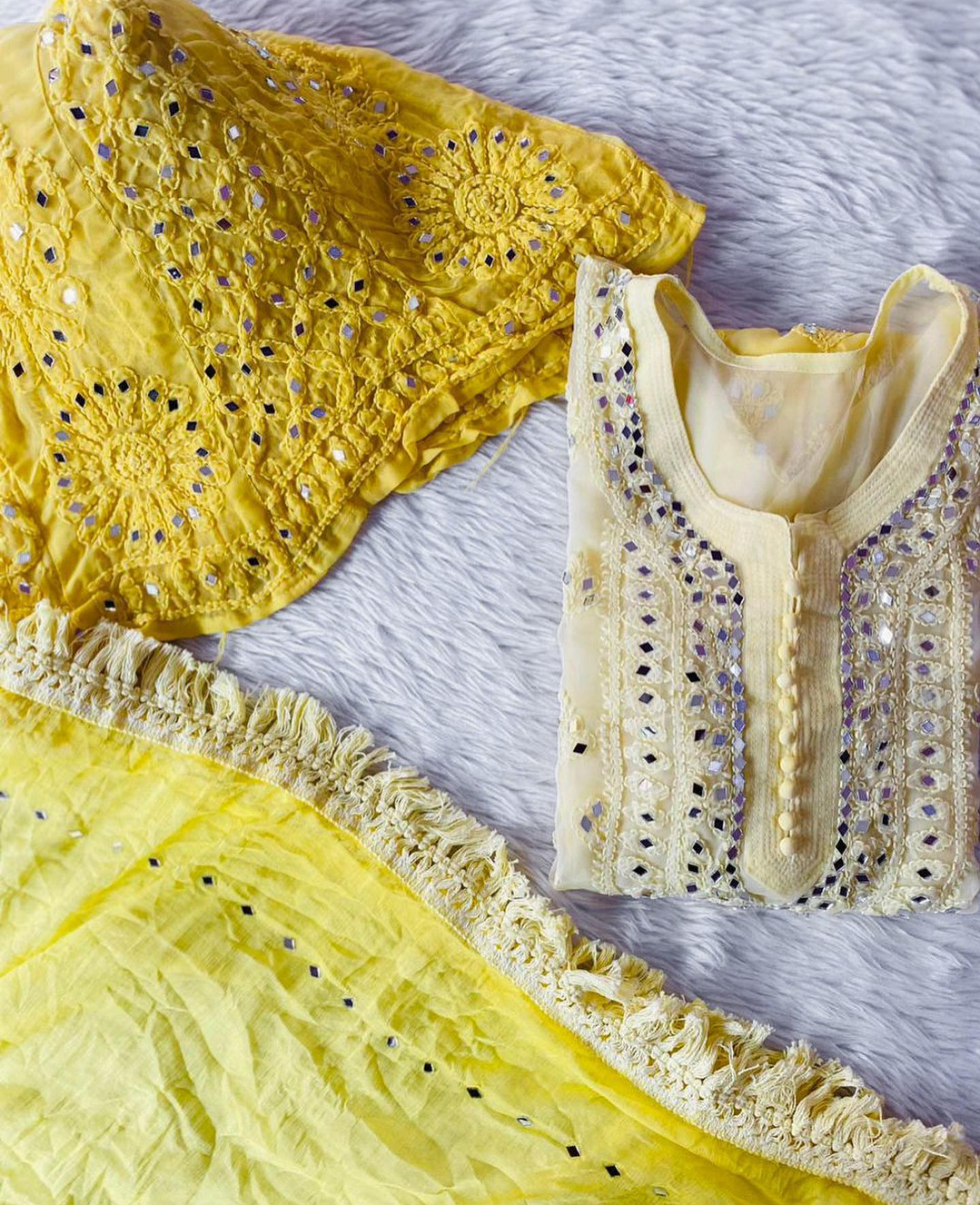 Ombre Shaded Chikankari