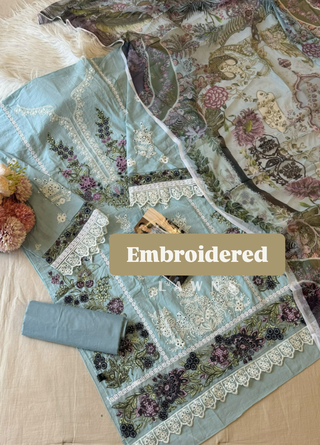 Ombre Embroidered Lawns