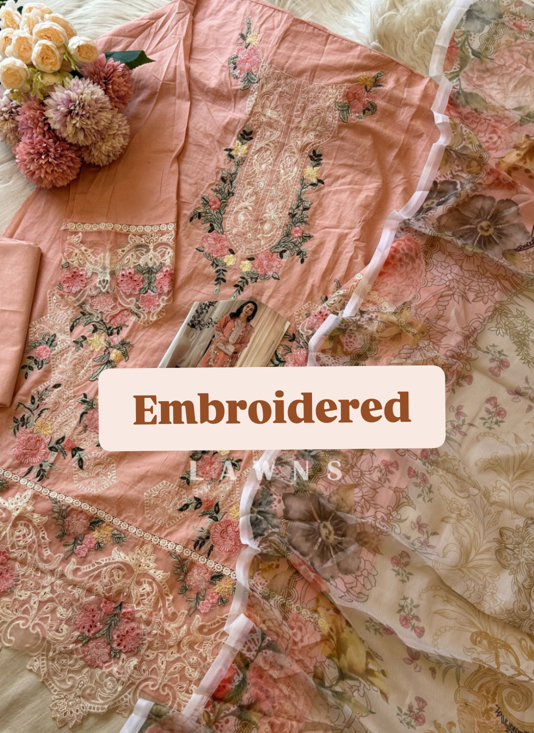 Ombre Embroidered Lawns
