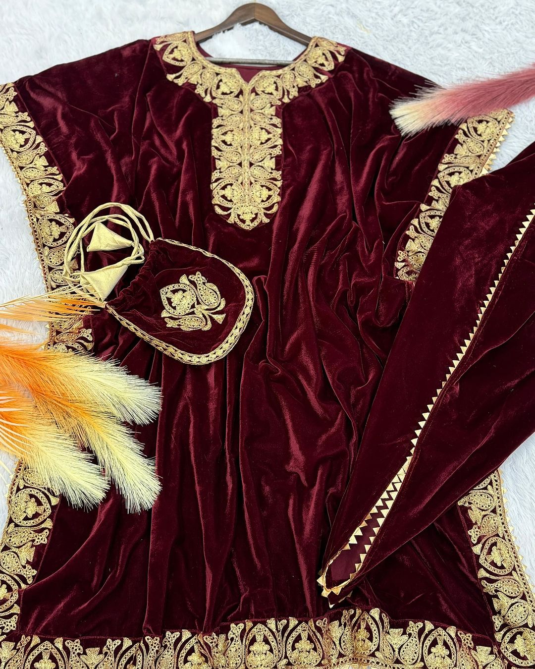 Stitched Velvet Kaftan