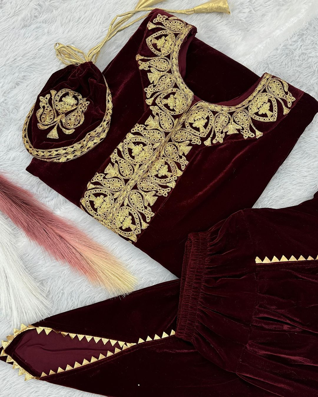 Stitched Velvet Kaftan