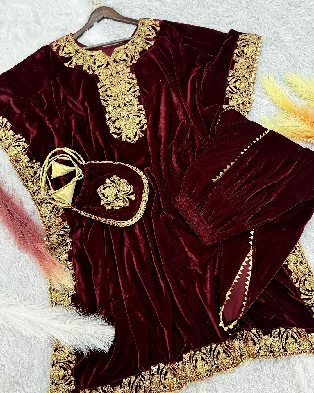 Stitched Velvet Kaftan