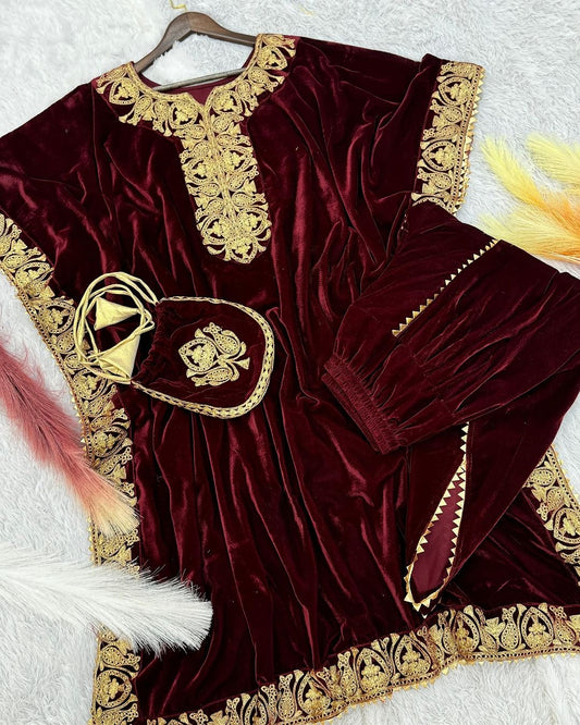 Stitched Velvet Kaftan