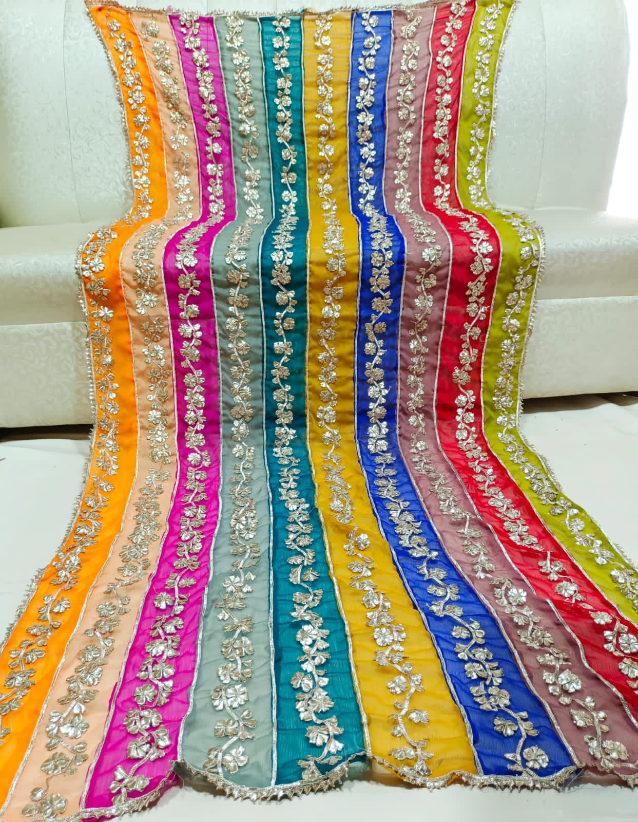 Original Chatapatti Dupatta With Heavy Handwork Gota Patti