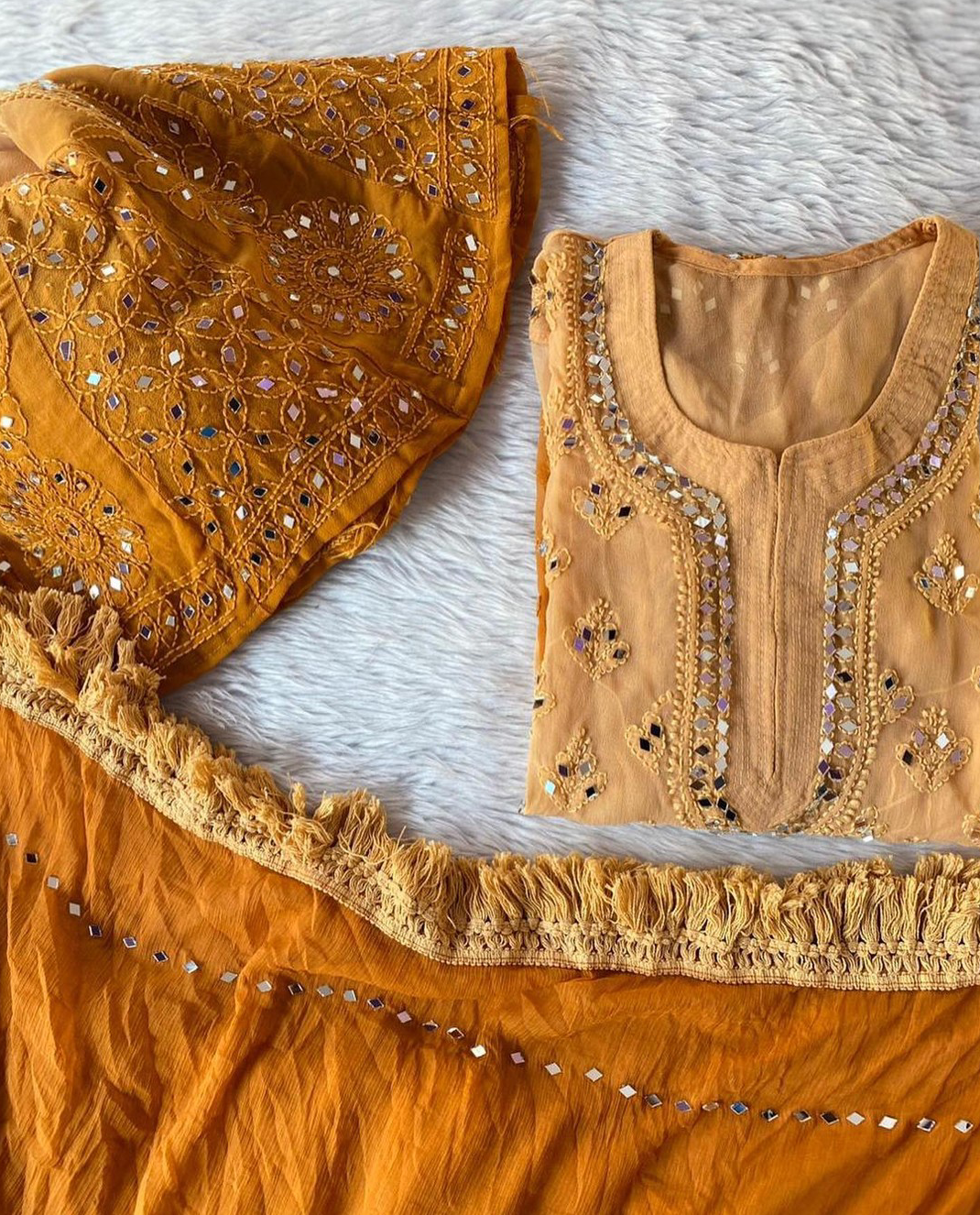 Ombre Shaded Chikankari