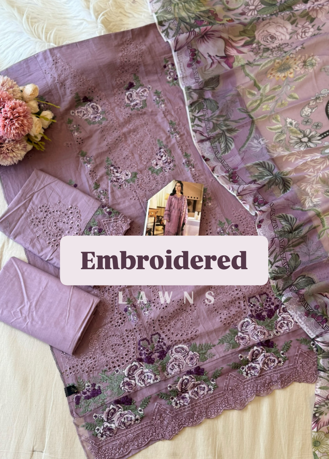Ombre Embroidered Lawns