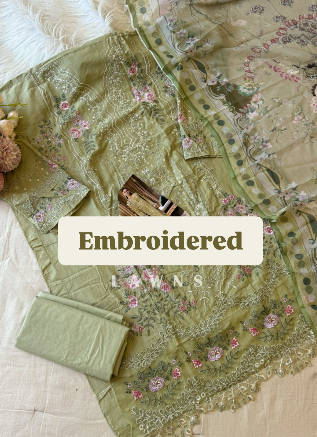 Ombre Embroidered Lawns