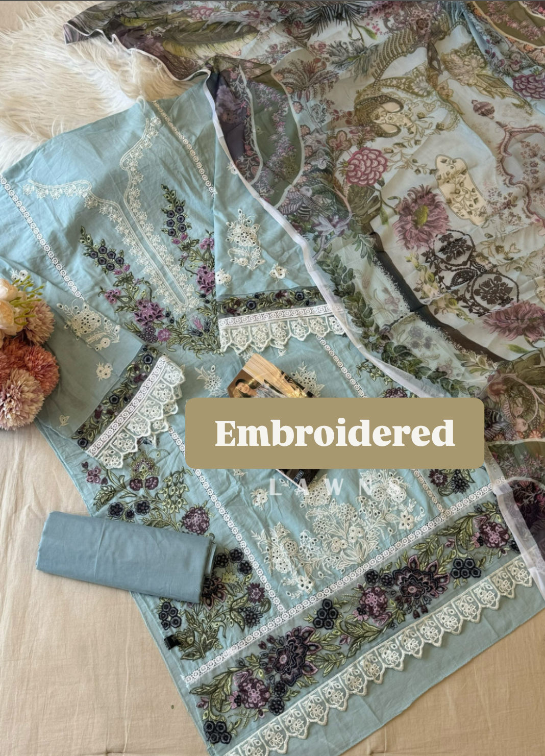 Ombre Embroidered Lawns