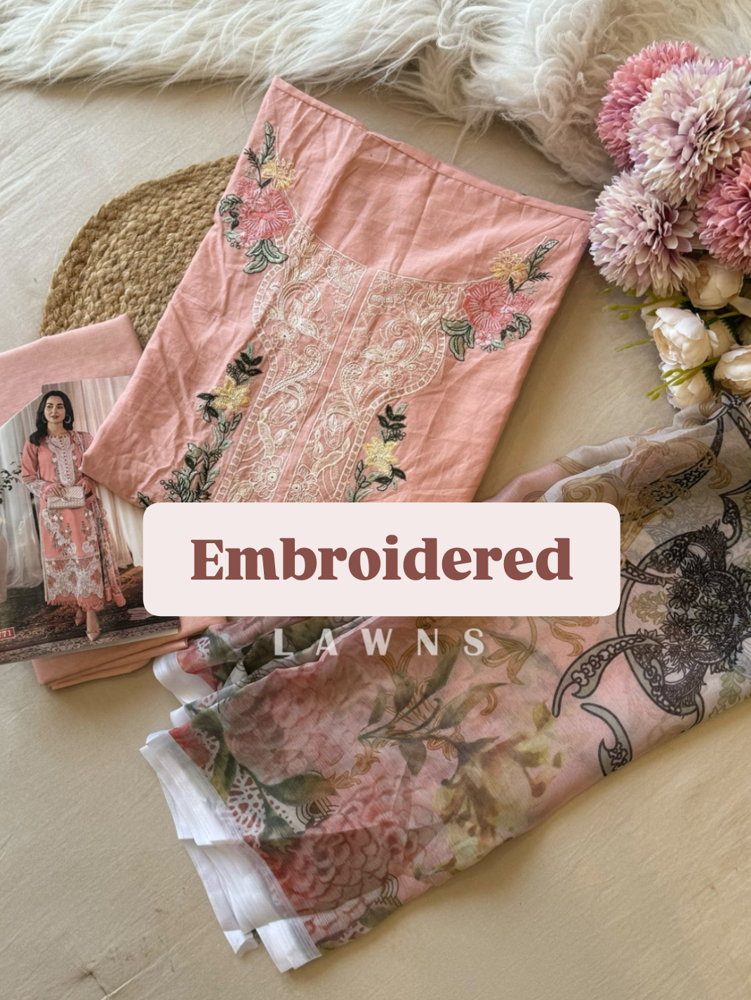 Ombre Embroidered Lawns