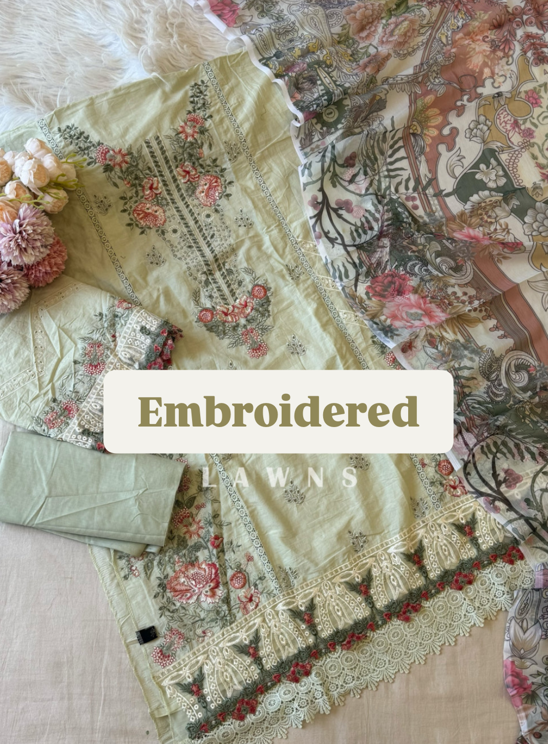 Ombre Embroidered Lawns