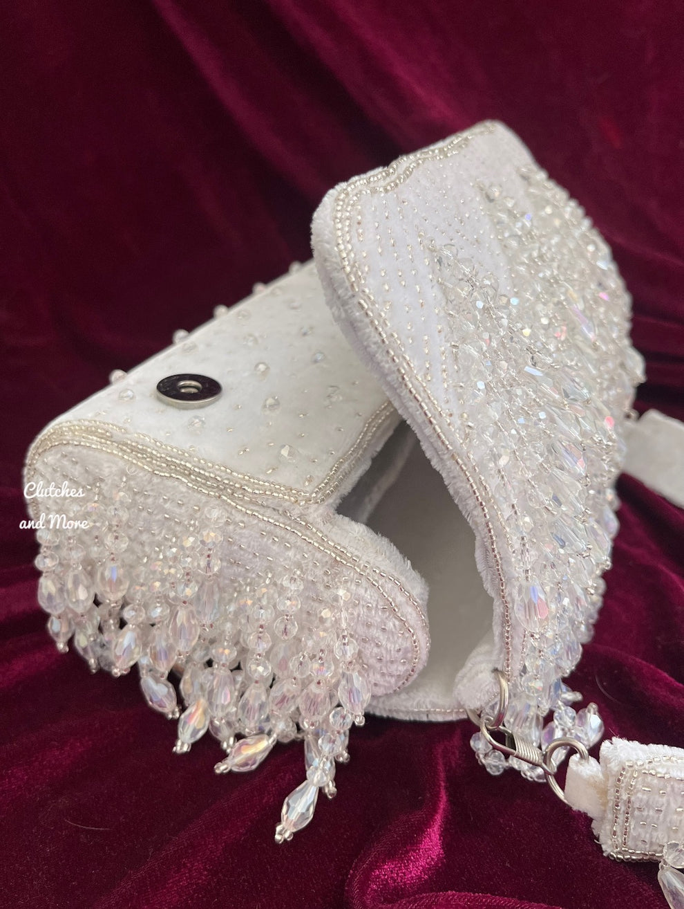 Elite White Crystal Bag