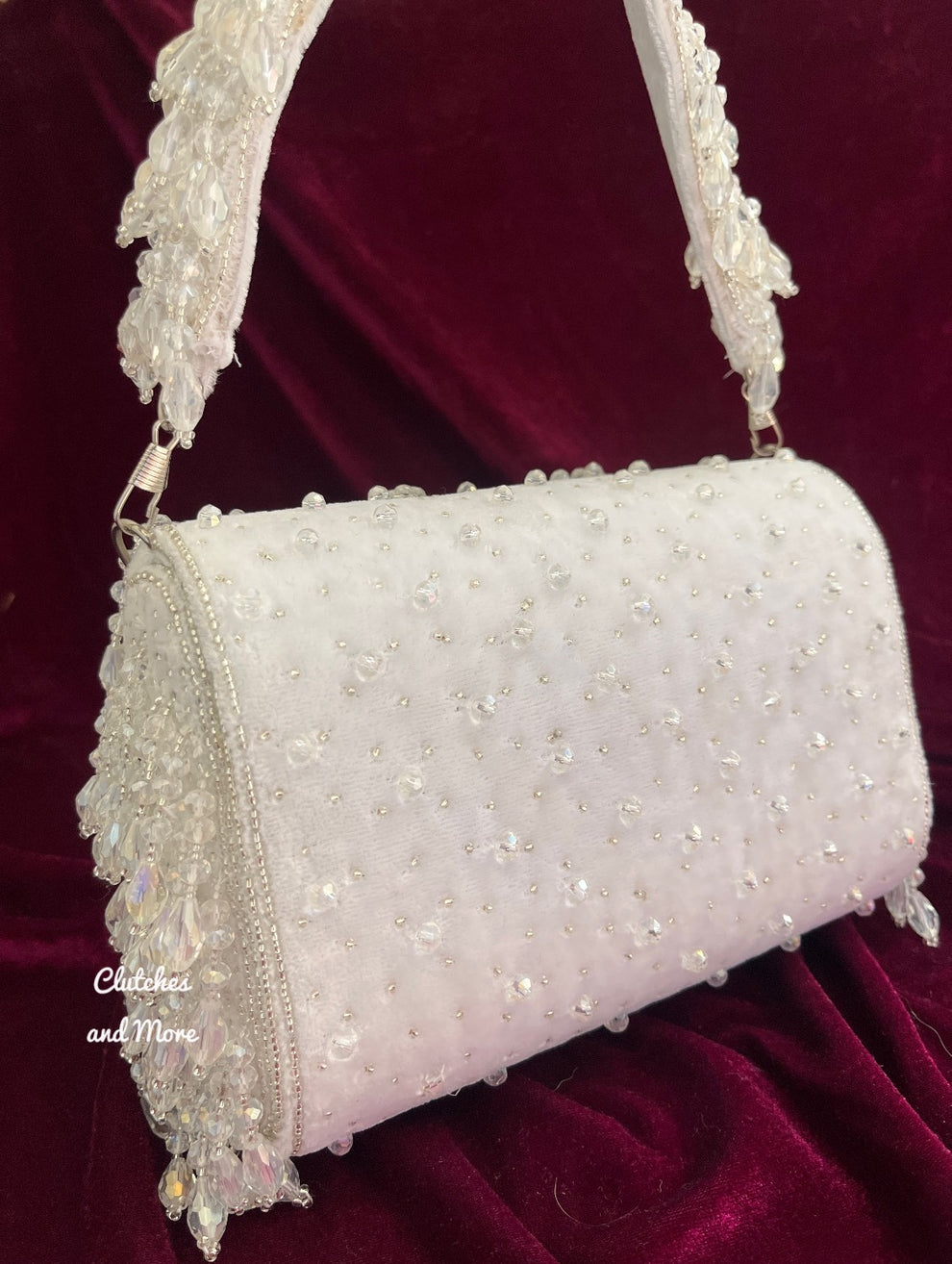 Elite White Crystal Bag