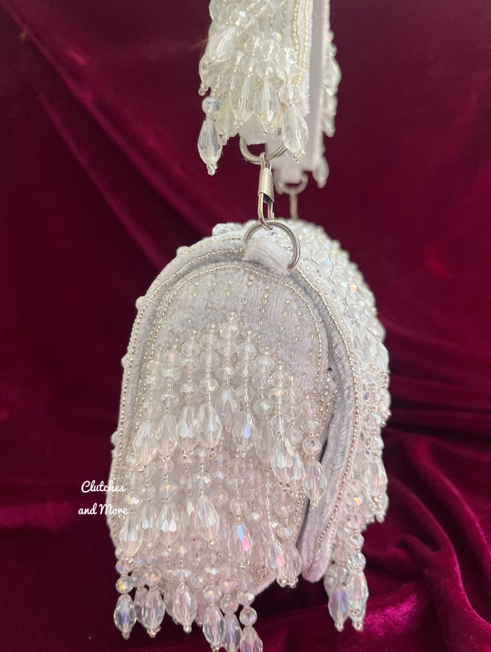 Elite White Crystal Bag