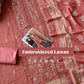 Peach Embroidered Cotton Suit