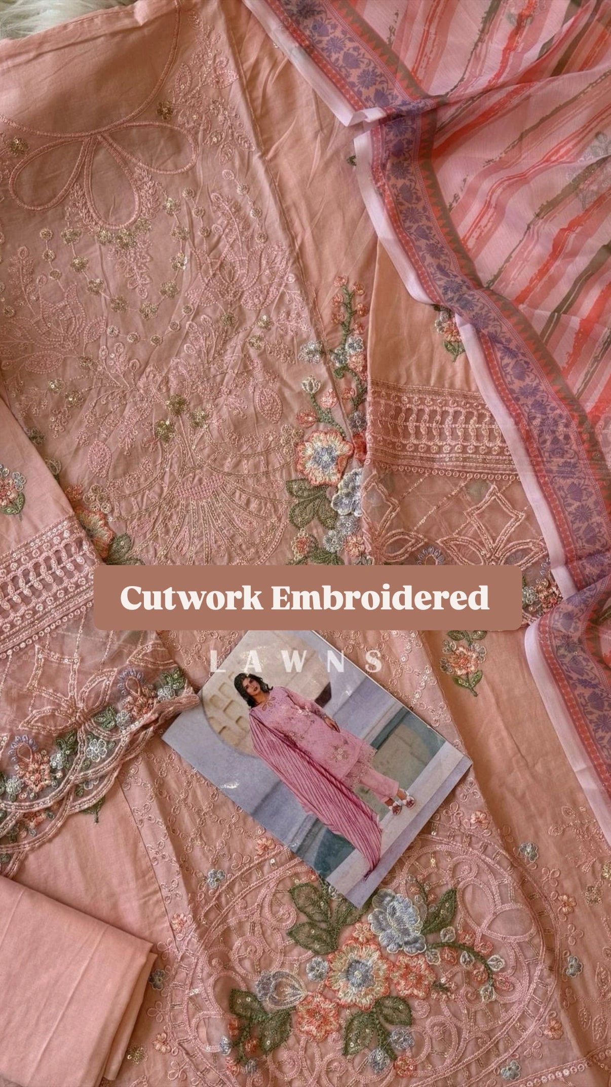 Cutwork Embroidered Lawn