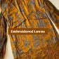 Formal Cotton Suit Featuring Embroidered Patches