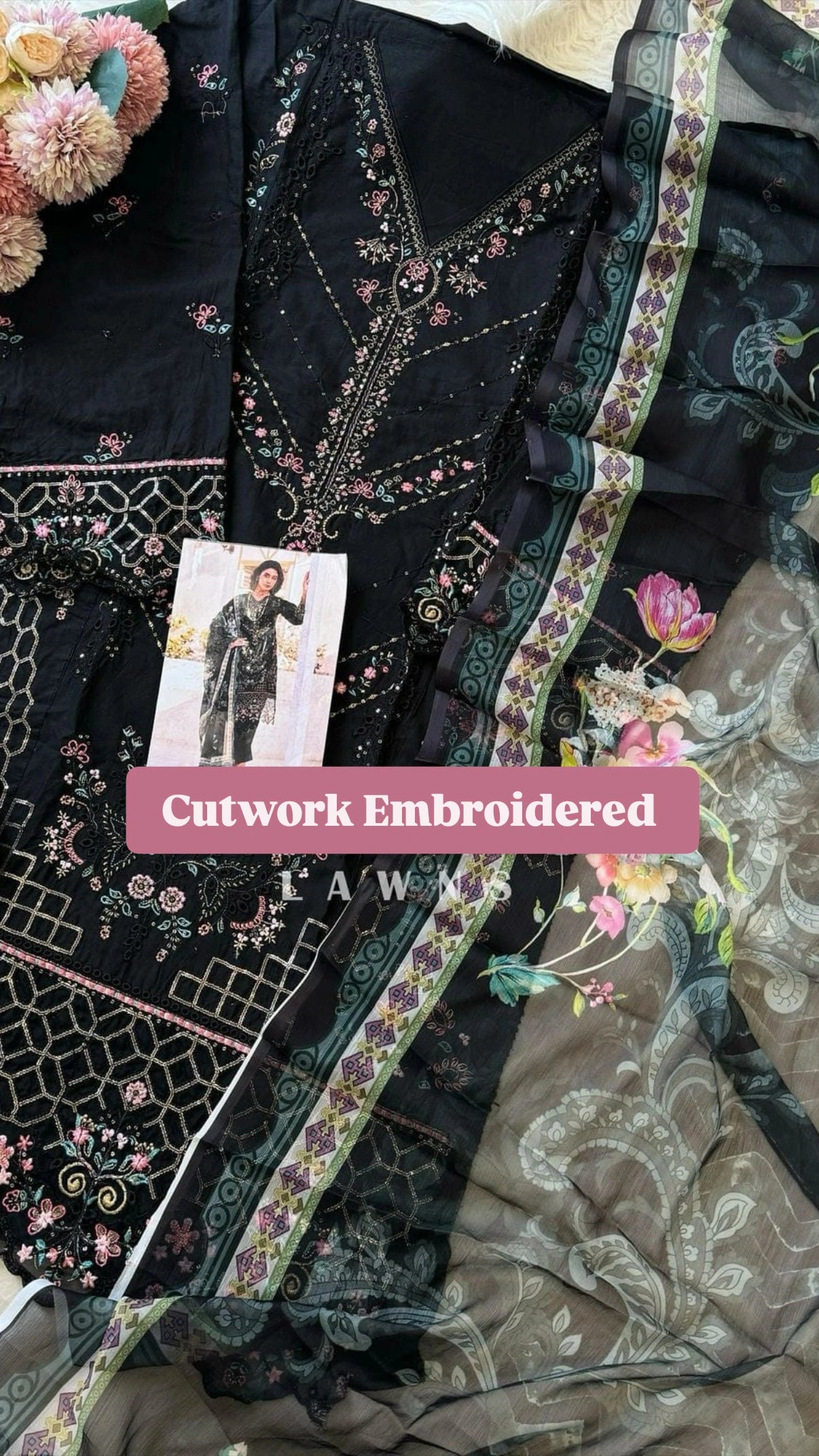 Cutwork Embroidered Lawn