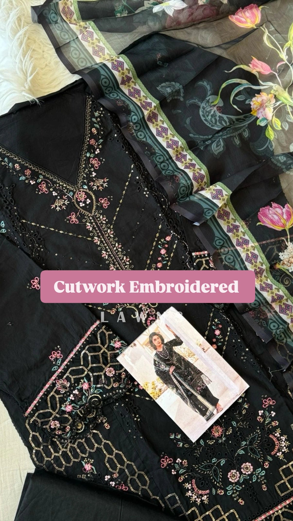 Cutwork Embroidered Lawn