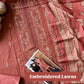 Peach Embroidered Cotton Suit