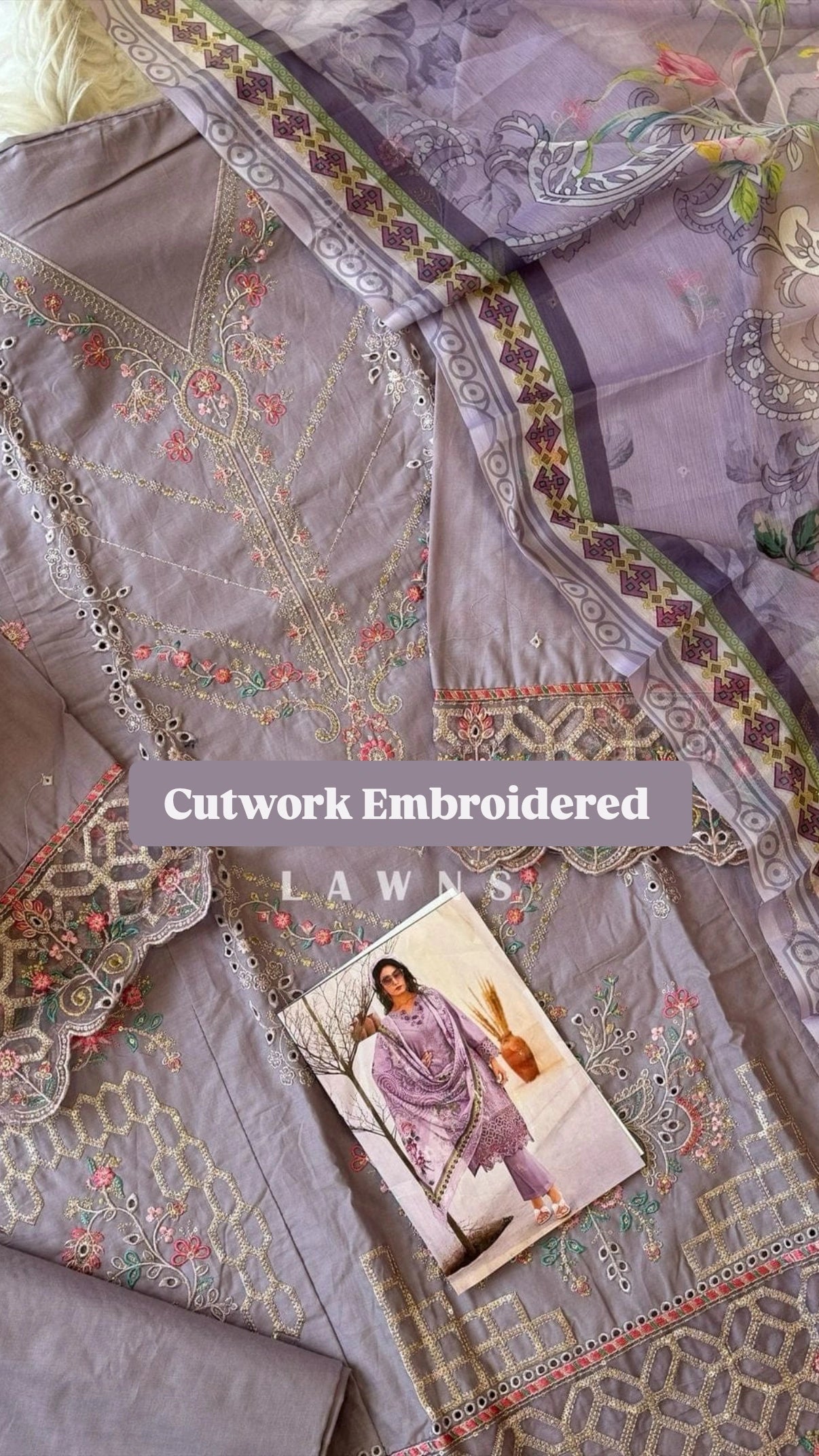 Cutwork Embroidered Lawn