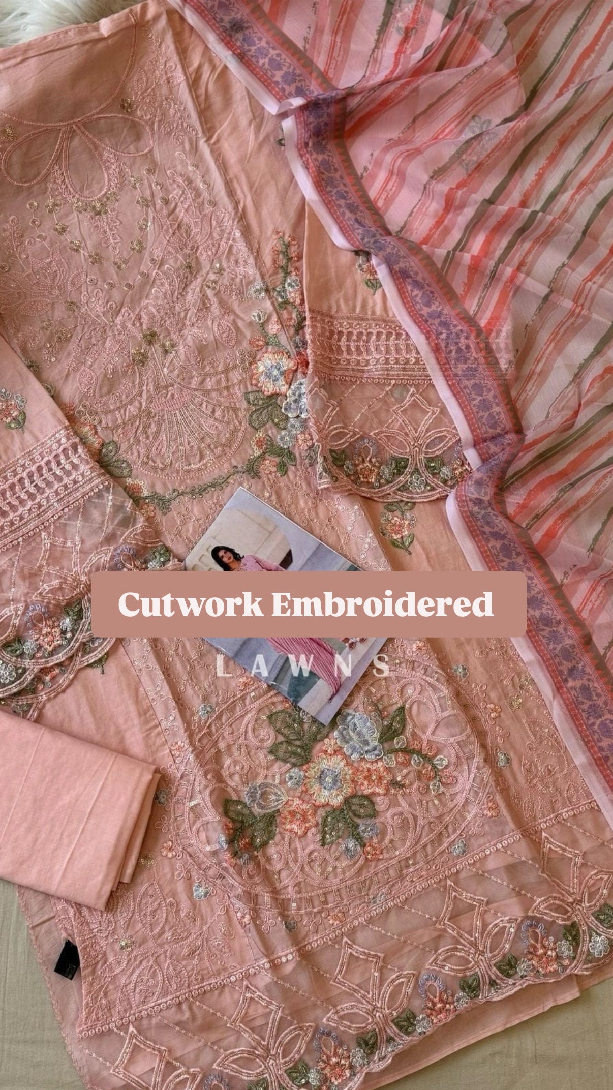 Cutwork Embroidered Lawn