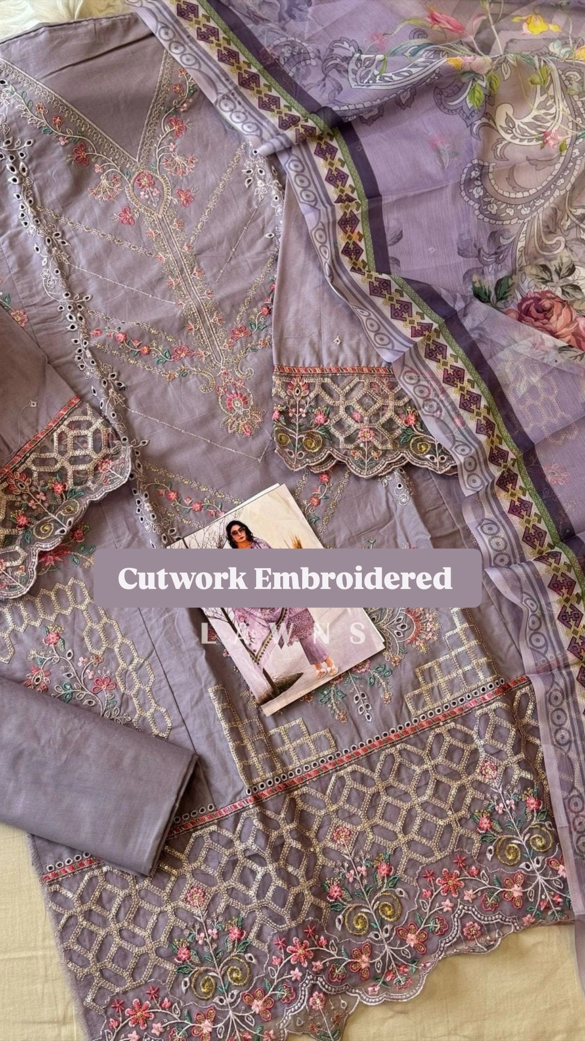 Cutwork Embroidered Lawn