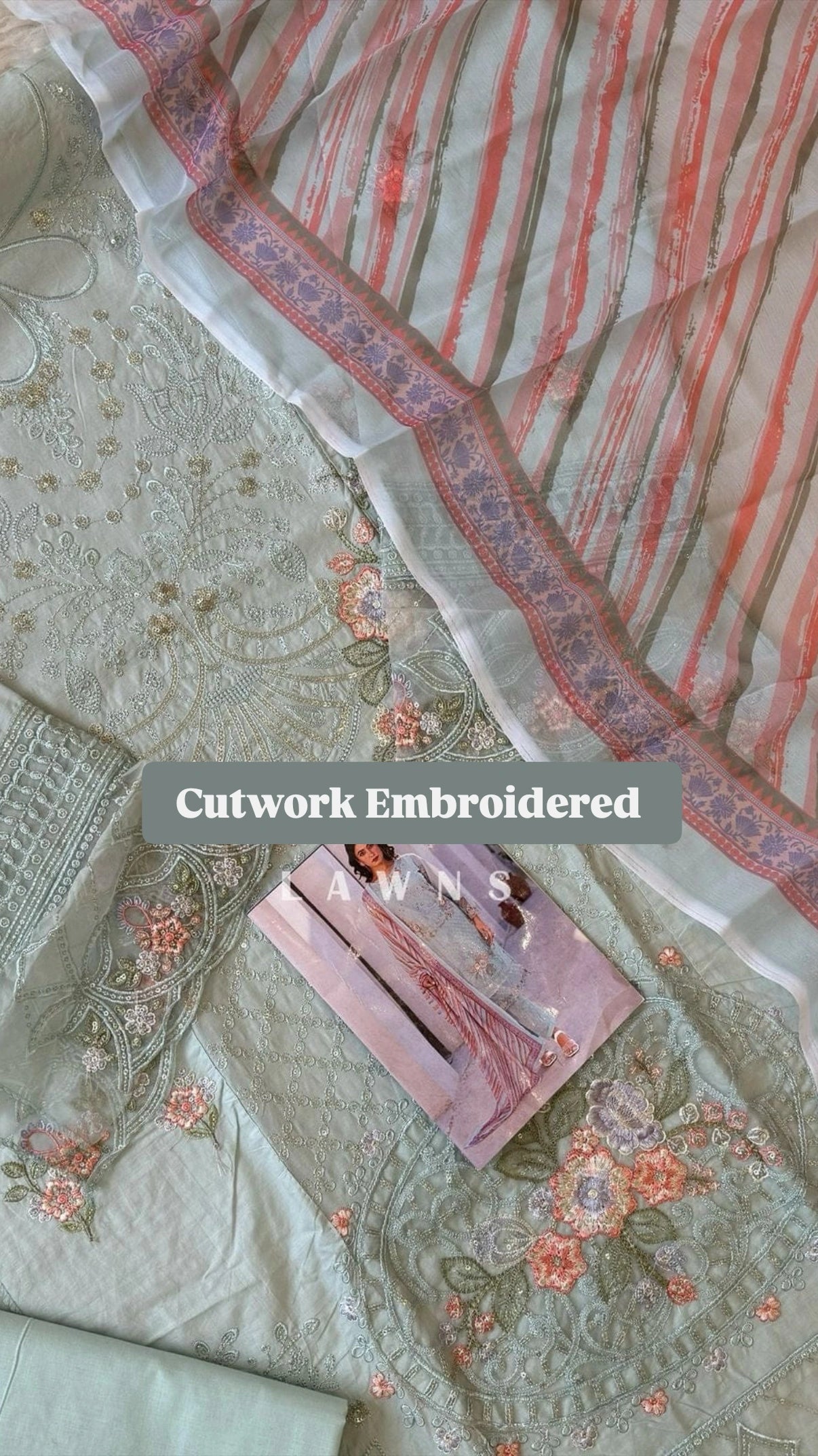 Cutwork Embroidered Lawn