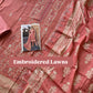 Peach Embroidered Cotton Suit