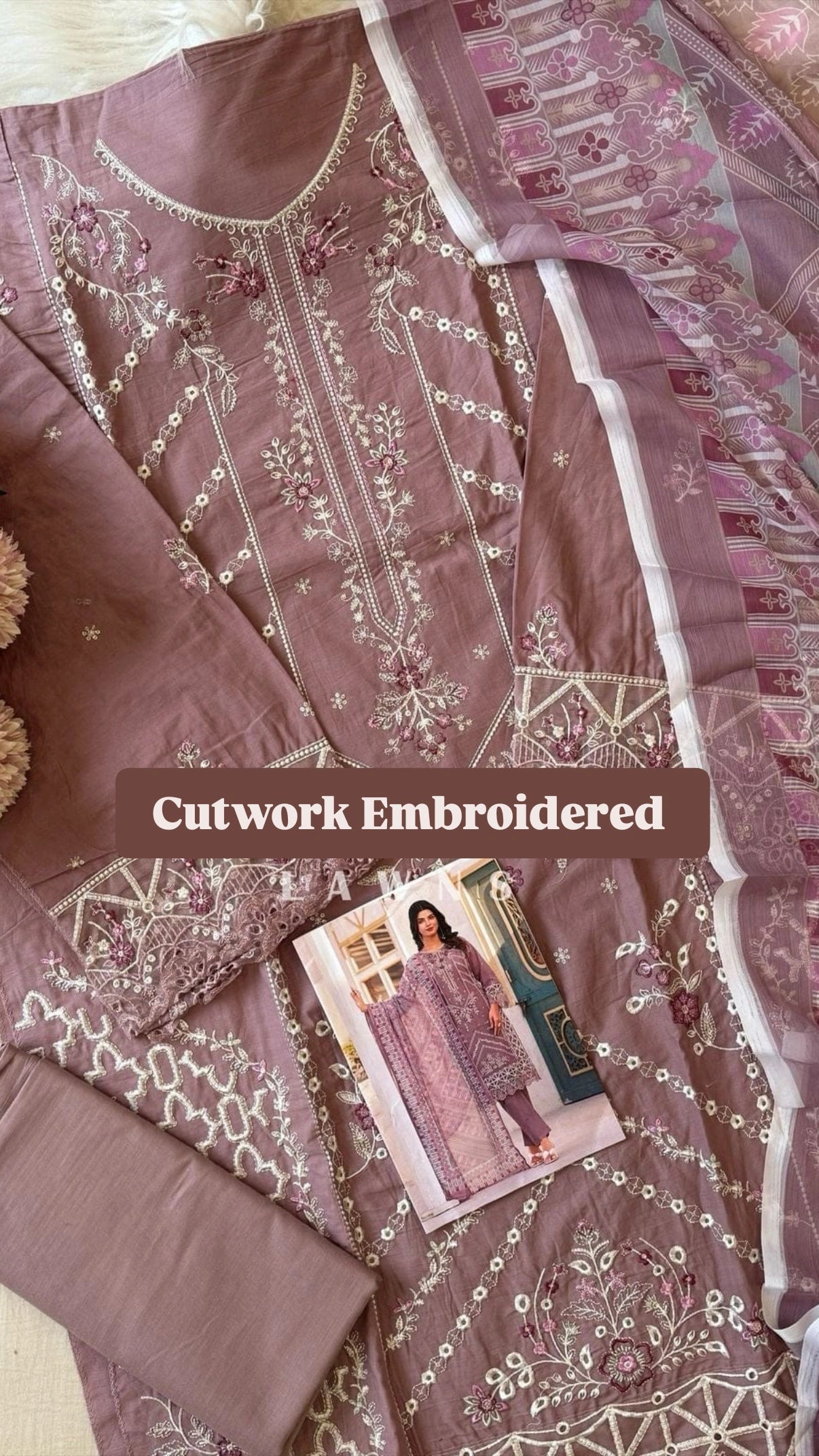 Cutwork Embroidered Lawn