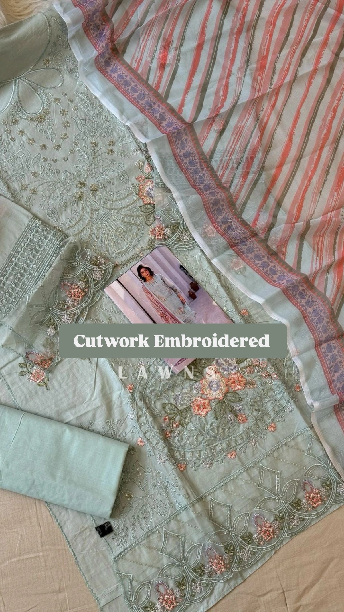 Cutwork Embroidered Lawn