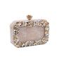 Beige Luxury Resin Embellished Clutch